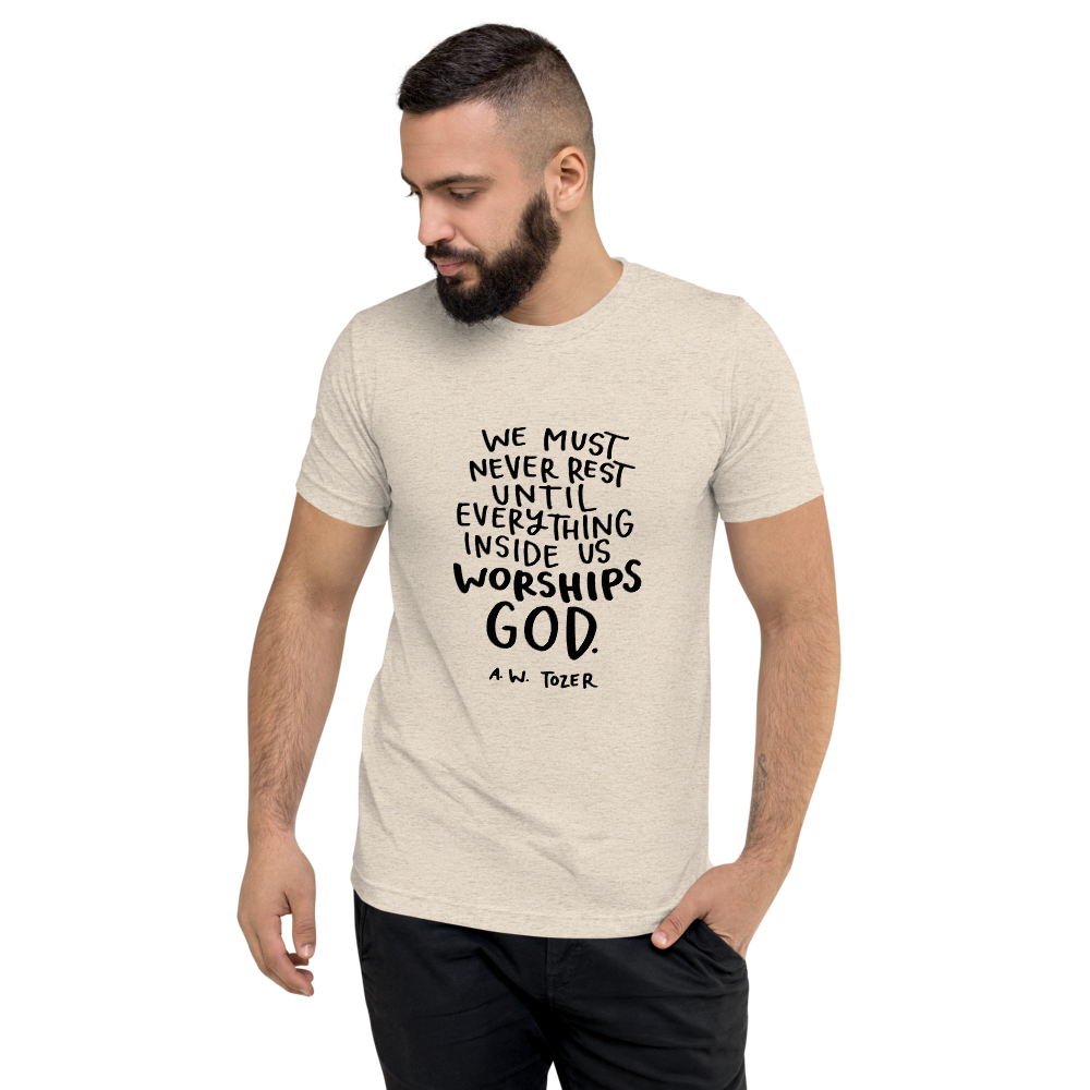 Tozer Quote Black Letters Short Sleeve T-shirt