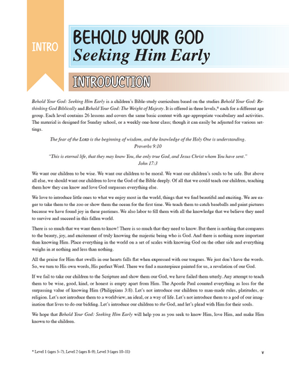 Behold Your God: Seeking Him Early Level 1 Teacher's Kit PDF