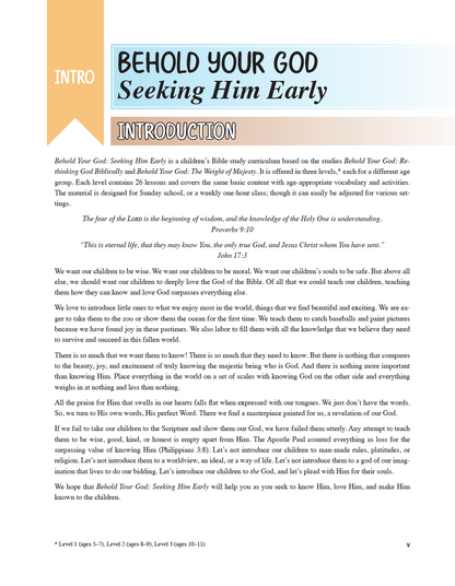 Behold Your God: Seeking Him Early Level 2 Teacher's Kit PDF