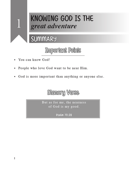 Behold Your God: Seeking Him Early Level 1 Student Workbook PDF