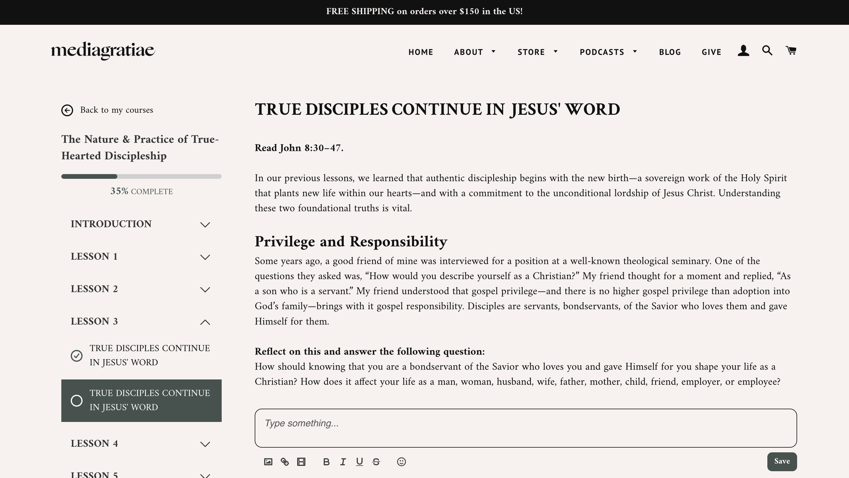 The Nature and Practice of True-Hearted Discipleship Media Gratiae Online Course