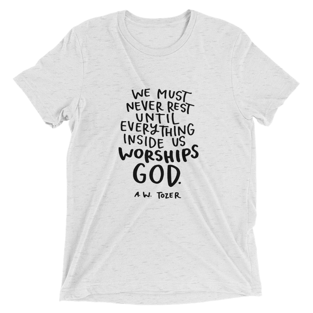 Tozer Quote Black Letters Short Sleeve T shirt Media Gratiae