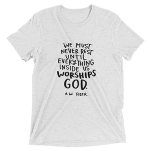 Tozer Quote Black Letters Short Sleeve T-shirt
