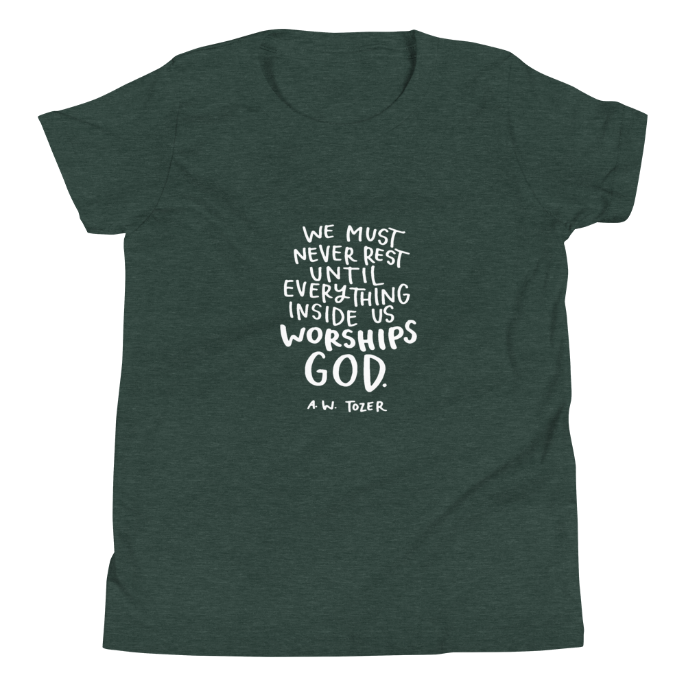 Youth Tozer Worship Quote Short Sleeve T-Shirt