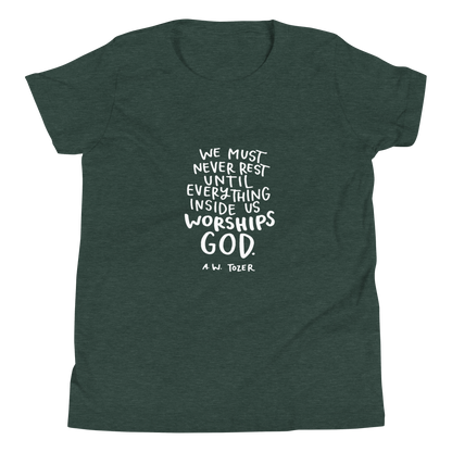 Youth Tozer Worship Quote Short Sleeve T-Shirt