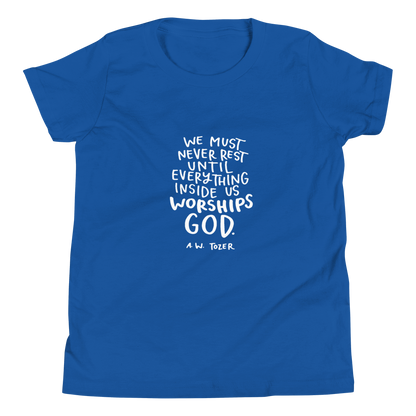 Youth Tozer Worship Quote Short Sleeve T-Shirt
