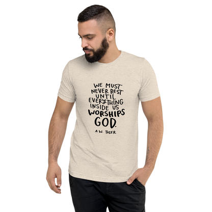 Tozer Quote Black Letters Short Sleeve T-shirt