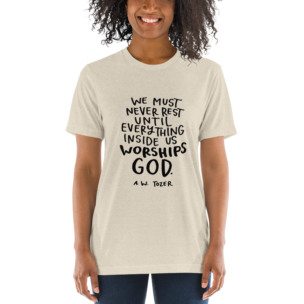 Tozer Quote Black Letters Short Sleeve T-shirt