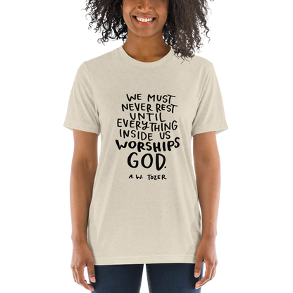 Tozer Quote Black Letters Short Sleeve T-shirt