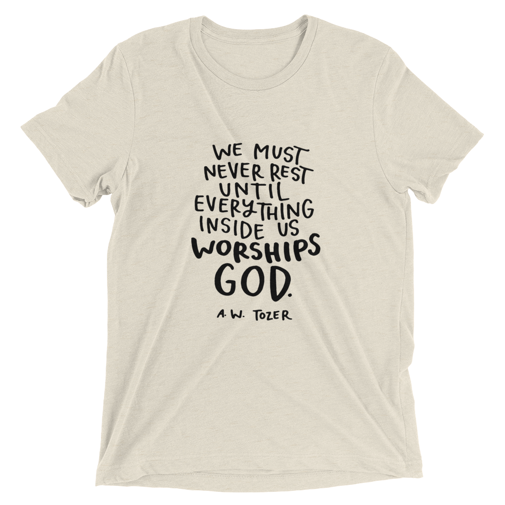 Tozer Quote Black Letters Short Sleeve T-shirt