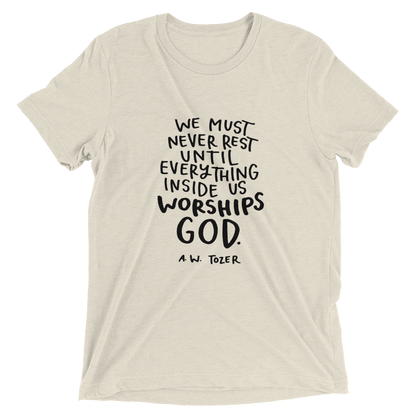 Tozer Quote Black Letters Short Sleeve T-shirt