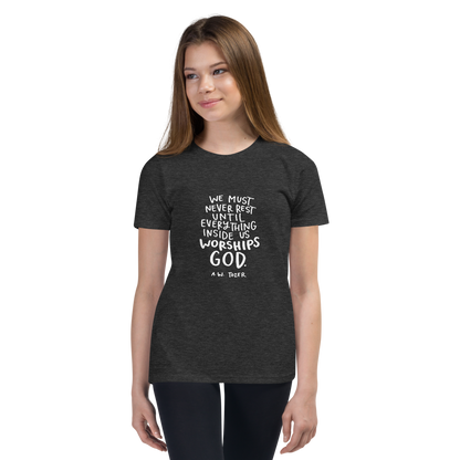 Youth Tozer Worship Quote Short Sleeve T-Shirt
